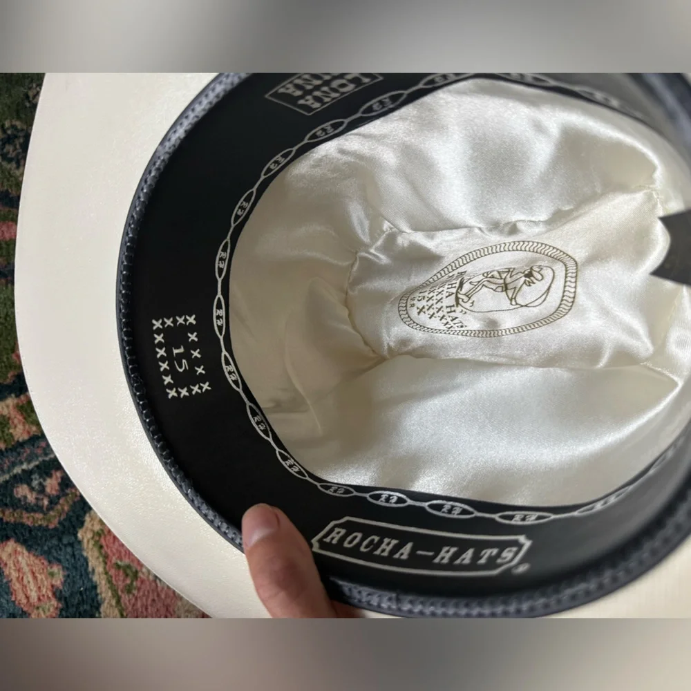 Cowboy hat ivory Rocha Hats sz 6 3/4 - Picture 9 of 9